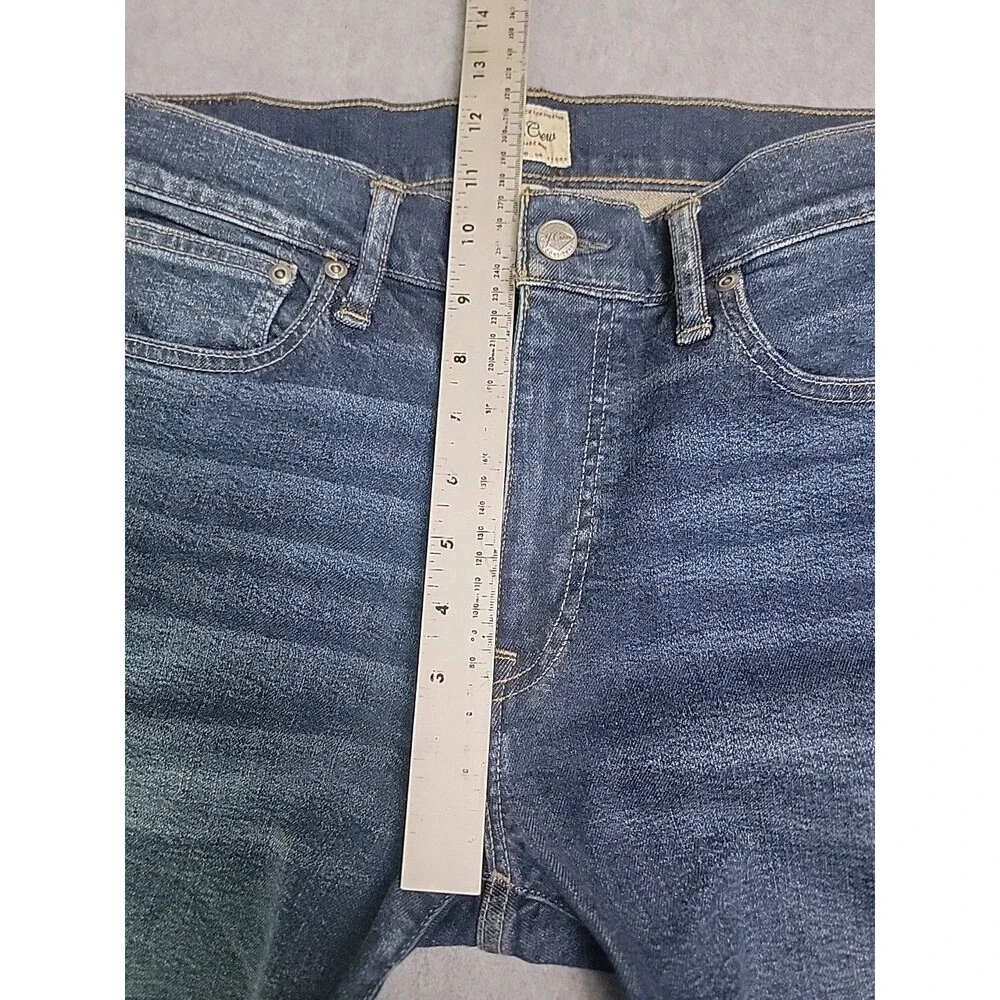 J Crew‎ 770 Jeans Mens 32 34x30 Straight Taper Dark Blue Stretch Mod Rise Preppy
